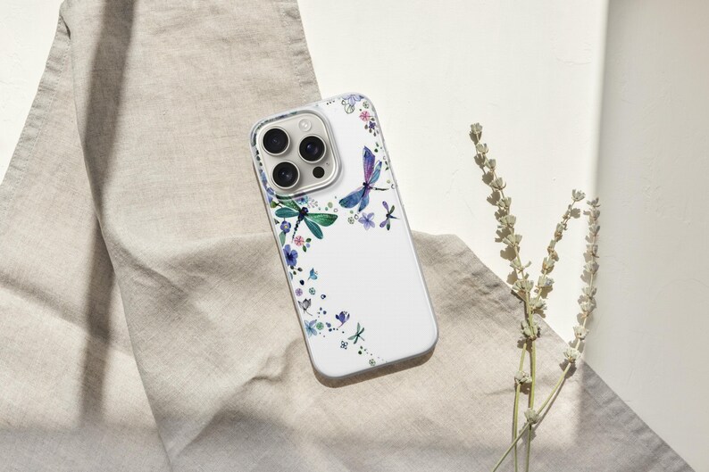 Funda para teléfono con diseño de libélula en acuarela para iPhone 17e, 17Air, 17Pro Max, 17Pro, 16e, 16Plus, 16Pro Max, 15, 15Plus, 15Pro, 14, 14Pro, 13 y 12. imagen 14