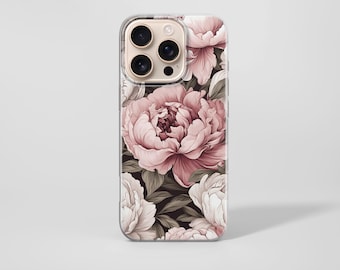 Peony Flower Phone Case Floral Cover For iPhone 17e 17Pro Max 16e 16Pro 15 14 Google Pixel 10A 10Pro XL 9 8A Samsung Galaxy S26 S25 S24 S23
