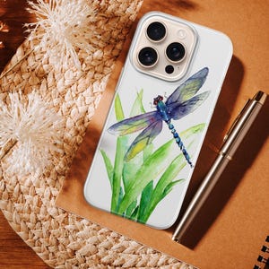 Funda para teléfono con diseño de libélula en acuarela para iPhone 17e, 17Air, 17Pro Max, 17Pro, 16e, 16Plus, 16Pro Max, 15, 15Plus, 15Pro, 14, 14Pro, 13 y 12. imagen 18