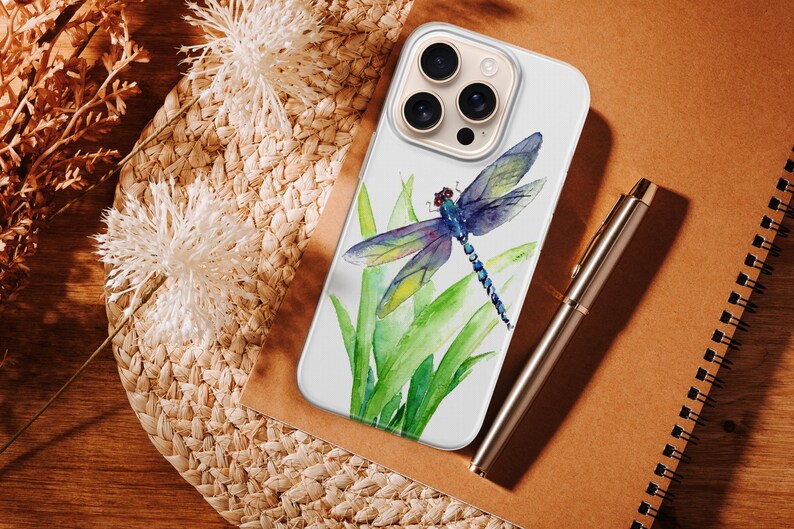 Funda para teléfono con diseño de libélula en acuarela para iPhone 17e, 17Air, 17Pro Max, 17Pro, 16e, 16Plus, 16Pro Max, 15, 15Plus, 15Pro, 14, 14Pro, 13 y 12. imagen 18