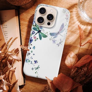 Funda para teléfono con diseño de libélula en acuarela para iPhone 17e, 17Air, 17Pro Max, 17Pro, 16e, 16Plus, 16Pro Max, 15, 15Plus, 15Pro, 14, 14Pro, 13 y 12. imagen 17