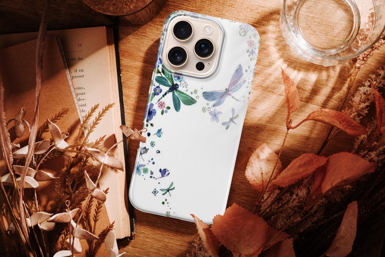 Funda para teléfono con diseño de libélula en acuarela para iPhone 17e, 17Air, 17Pro Max, 17Pro, 16e, 16Plus, 16Pro Max, 15, 15Plus, 15Pro, 14, 14Pro, 13 y 12. imagen 17