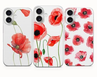 Poppy Phone Case Poppies Cover For iPhone 17e 17Pro 16e 16Pro 15 14 Google Pixel 10A 10Pro XL 9A 8A Samsung Galaxy S26 S25 S24 S23 A17 A57
