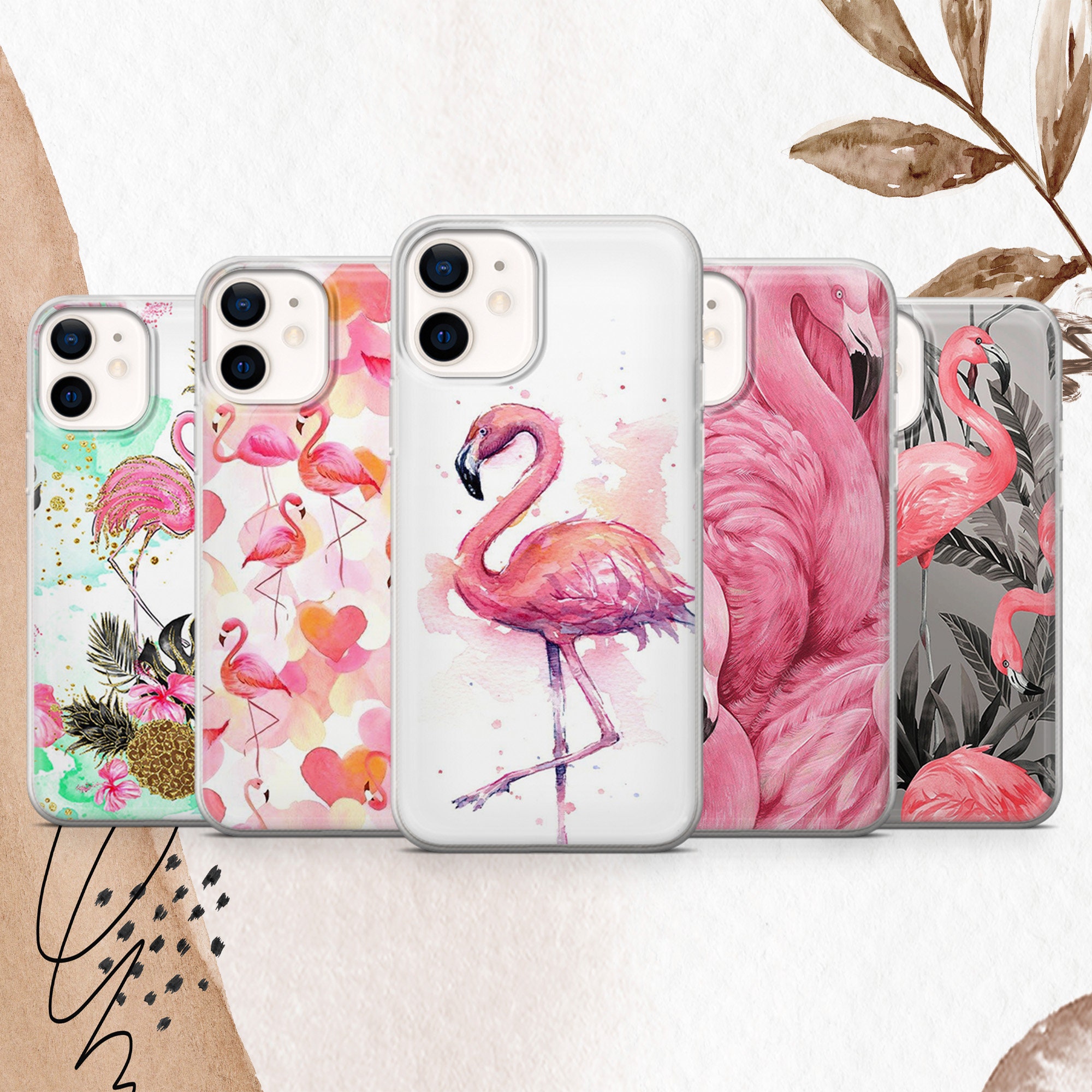 Flamingo Phone Case Pink Flamingo Art Cover for Iphone 14 14 - Etsy