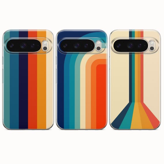 Retro Phone Case Retro Stripes 70s Cover For Google Pixel 11Pro XL 10A 10Pro XL 9A 9Pro 8A Samsung S26 S25 S24 A17 iPhone 17e 17Pro 16Pro 15