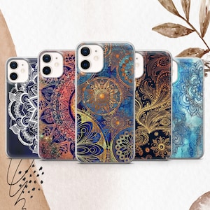 Mandala Handyhülle Mandala Muster Cover Für iPhone 16e 16Pro Max 15 14 13 Samsung S25 S24 Ultra S23 A15 Google Pixel 9A 9Pro XL 8A 7A