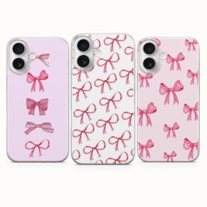 Pink Bow Phone Case Cute Bows Cover For iPhone 17e 17Pro 16e 16Pro 15 14 13 Google Pixel 10A 10Pro XL 9Pro 8A Samsung Galaxy S25 S24 S23 A56