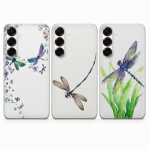 Dragonfly Phone Case Watercolor Dragonfly Art Cover For Samsung S26 S26 Ultra S25 FE S25 Edge S25 Ultra S24 FE S24 Ultra S23 FE S22 A16 A56 image 1
