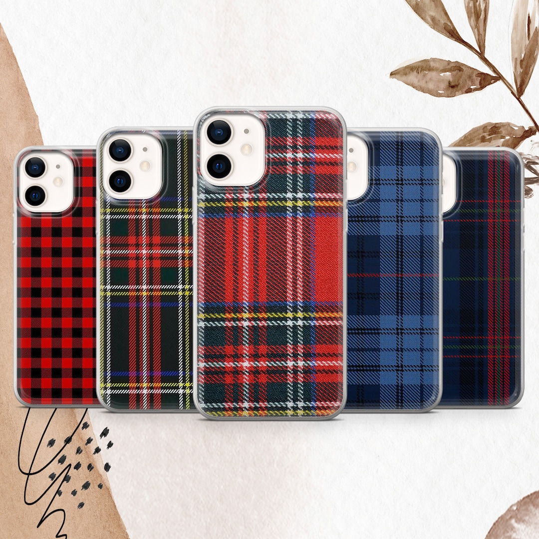 Plaid Phone Case Tartan Fabric Print Cover for iPhone 16e 16pro Max 15