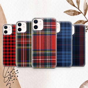 Custodia per telefono a quadri con stampa in tessuto tartan per iPhone 16e 16Pro Max 15 14 13 Samsung S25 S24 Ultra S23 A15 A56 Google Pixel 9A 9Pro XL 8A 7A