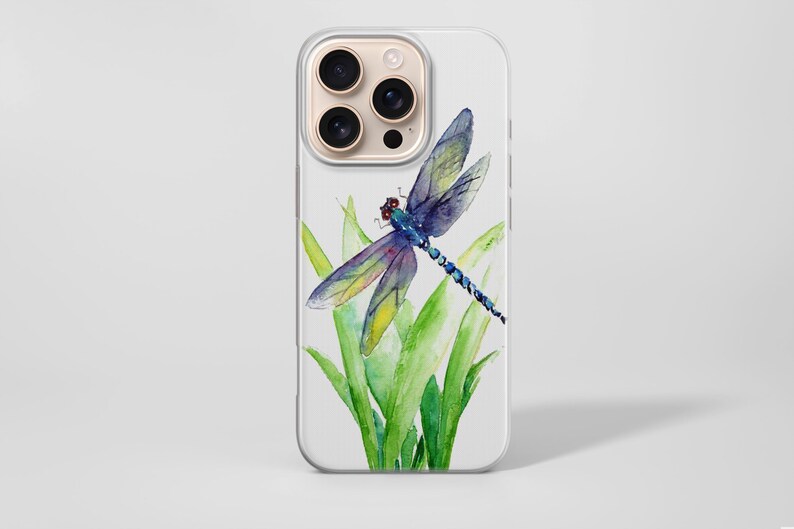 Funda para teléfono con diseño de libélula en acuarela para iPhone 17e, 17Air, 17Pro Max, 17Pro, 16e, 16Plus, 16Pro Max, 15, 15Plus, 15Pro, 14, 14Pro, 13 y 12. imagen 12