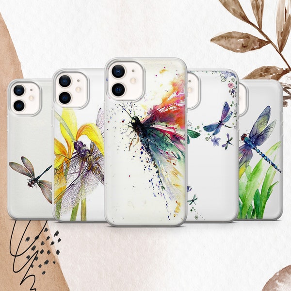 Dragonfly Phone Cover Watercolor Dragonfly Art Case For iPhone 15 15Plus 15Pro 14 14Plus 14Pro 13 13Pro 13Pro Max 12 12Pro 11 11Pro XR XS X