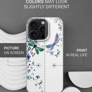 Funda para teléfono con diseño de libélula en acuarela para iPhone 17e, 17Air, 17Pro Max, 17Pro, 16e, 16Plus, 16Pro Max, 15, 15Plus, 15Pro, 14, 14Pro, 13 y 12. imagen 5