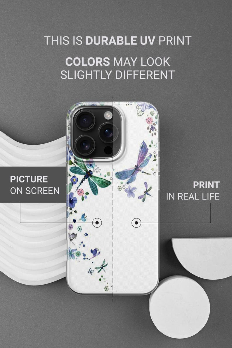 Funda para teléfono con diseño de libélula en acuarela para iPhone 17e, 17Air, 17Pro Max, 17Pro, 16e, 16Plus, 16Pro Max, 15, 15Plus, 15Pro, 14, 14Pro, 13 y 12. imagen 5