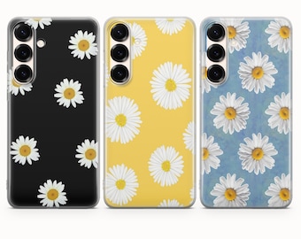 Daisy Flowers Phone Case, Floral Design Cover For Samsung Galaxy S26 S26 Ultra S25 FE S25 Ultra S25 Edge S24 S24 Ultra S23 S22 A15 A16 A56