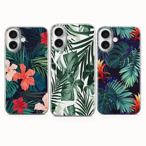Monstera Bladeren Telefoon Cover Hibiscus Tropische Bladeren Case Voor iPhone 17e 17Pro 16Pro 15 14 Samsung S26 S25 S24 A56 Google Pixel 10A 10Pro 9A