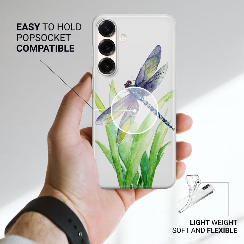 Dragonfly Phone Case Watercolor Dragonfly Art Cover For Samsung S26 S26 Ultra S25 FE S25 Edge S25 Ultra S24 FE S24 Ultra S23 FE S22 A16 A56 image 7