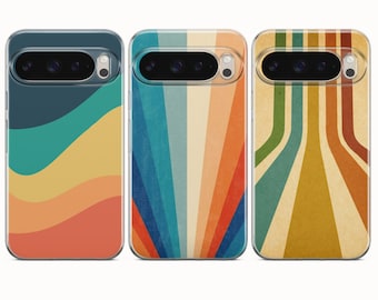Retro Style Phone Case Retro Stripes Cover For Google Pixel 10Pro XL 9A 9Pro 8A 7A 6 Samsung S25 S24 S23 A16 iPhone 17Air 17Pro 16e 16Pro 15