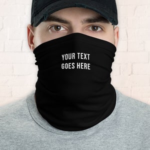 Personalized neck gaiter, Custom face mask logo text name, Custom Ski Mask, Gift for Employee Coworker High Quality Washable Reusable Fabric