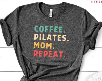 Coffee Pilates Mom Repeat, Funny Pilates Shirt, Pilates Tank Top, Yoga tank, Pilates Instructor Gift, Women's Workout Tank, Mom Yoga Tee