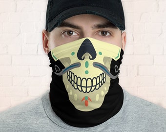 Halloween face mask, Skeleton neck gaiter, Horror facemask, funny skull face cover, Ghost skull washable bandana, motorcycle face shield