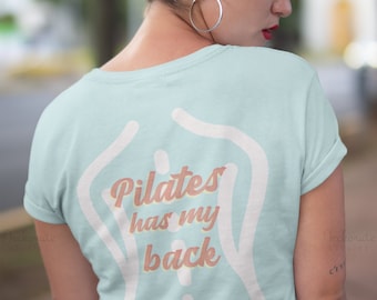 Funny pilates back print shirt, pilates lover gifts, workout tshirt, hot yoga shirt muscle tee, valentines day gifts for her unisex clothing