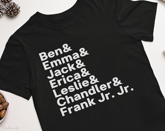 Regalos para amigos, camiseta de programa de televisión para mujeres, camiseta de Ampersand de nombres personalizados, camiseta temática de amigos, camisa de reunión, camiseta personalizada de Helvetica