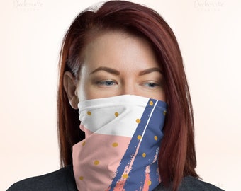Neck Gaiter Women, Fabric Mask Reusable, Cloth Face Mask, Bandana Tube Scarf, Neck Warmer, Washable Reuse Face Mask, Pink Pattern Fashion