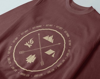 Campfire Sweatshirt, Outdoor Hiking Camping Shirt Women, Matching Camping Gifts Men, Mountain Happy Camper Wanderlust Travel Family Vacation