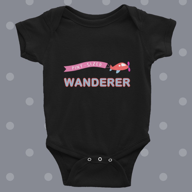 Pint Sized Wanderer infant bodysuit coming home tiny human travel outfit new born boy girl birth one piece Unique funny Baby shower gift