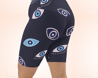 Cycling Shorts Women, Biker Shorts, Cyclist Gifts, High Waisted Plus Size Athletic Bike Shorts Abstract Patterns Gym Workout Elastic Clothes