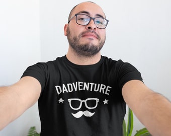 Regalo de papá nuevo, camiseta DADVENTURE, camiseta del día del padre, camisa de marido divertido para hombres papá hija hijo aventura al aire libre camping xl embarazo revelar