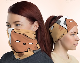 Máscara facial para gatos, polaina para el cuello del gato, máscara lavable reutilizable, máscara industrial para niños en cuarentena, calentador de cuello fresco y divertido para mujeres, lindo pañuelo para mascotas