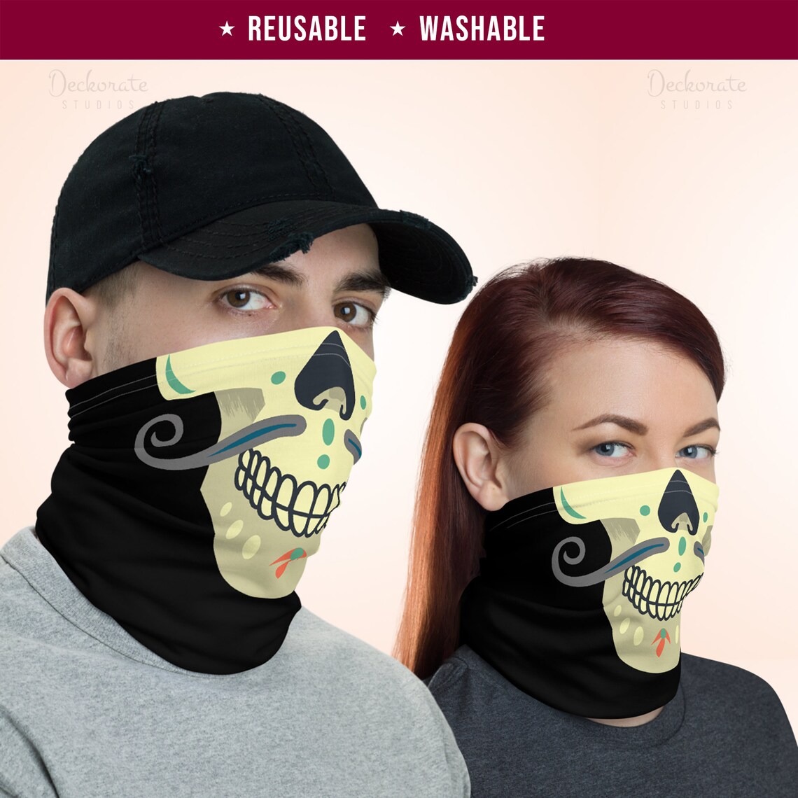 Halloween Face Mask Skeleton Neck Gaiter Horror Facemask Etsy Australia