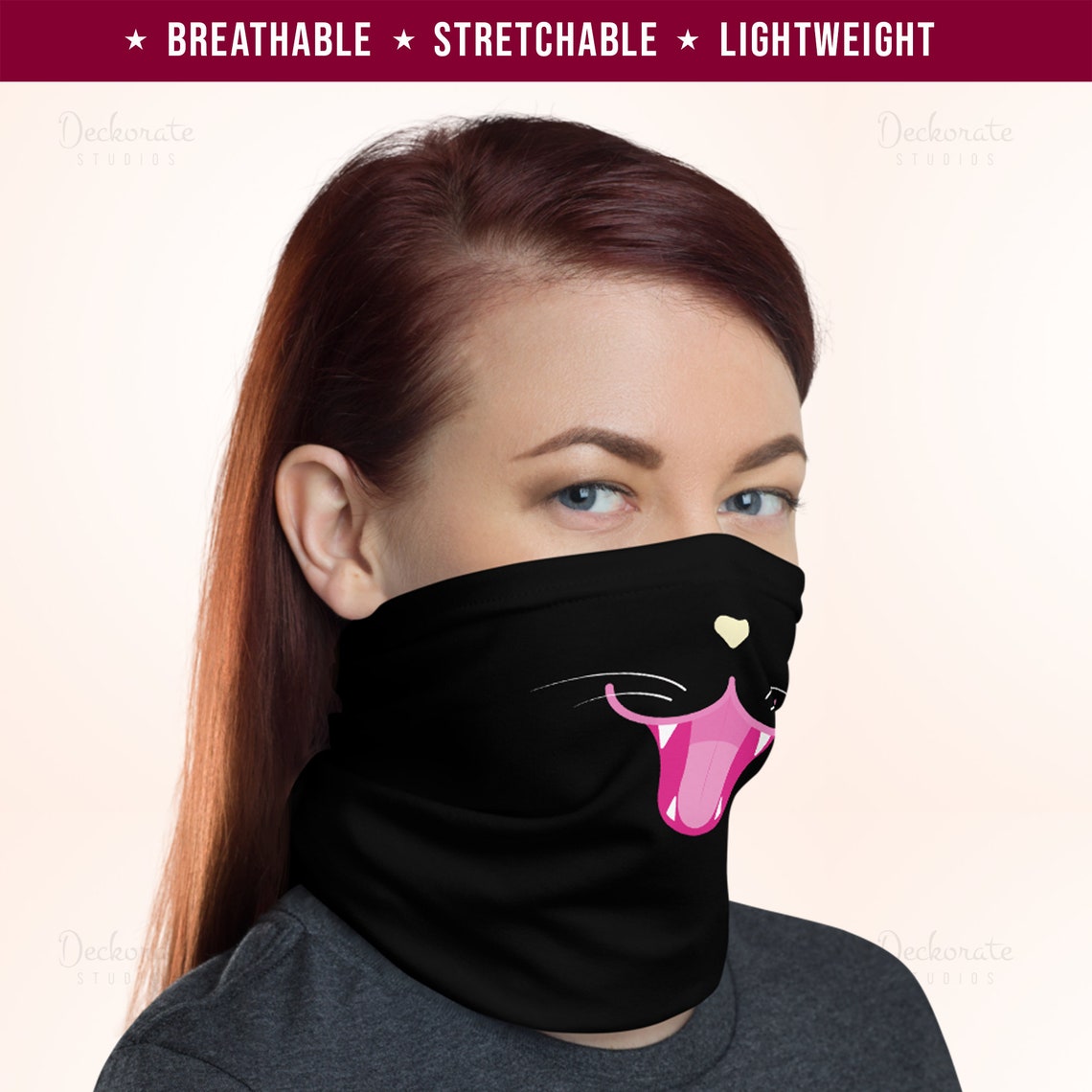 Black Cat Face Mask Cute Halloween Cat Mask Animal Cat Etsy