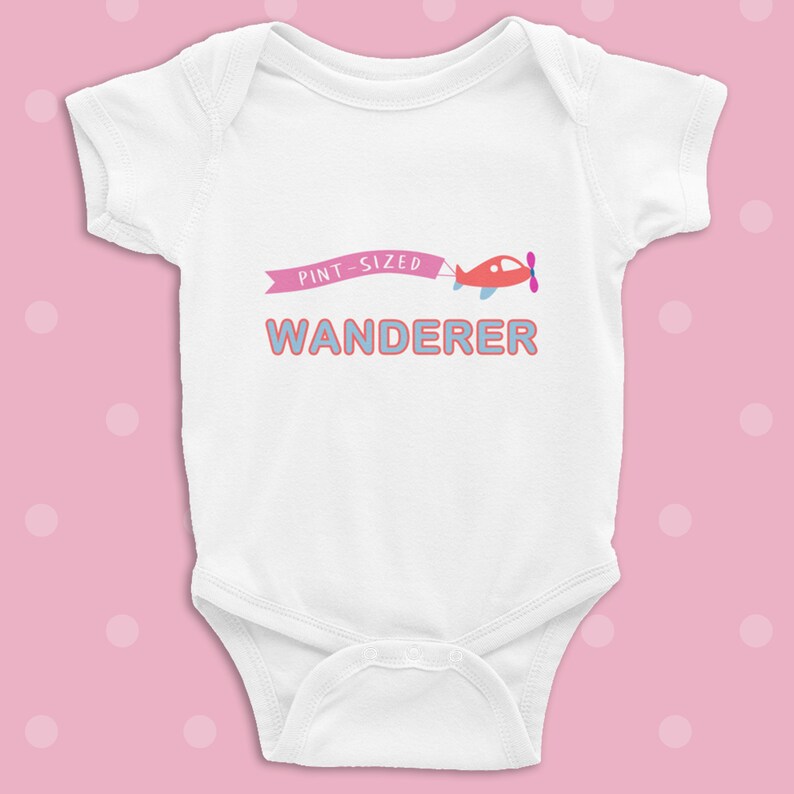 Pint Sized Wanderer infant bodysuit coming home tiny human travel outfit new born boy girl birth one piece Unique funny Baby shower gift