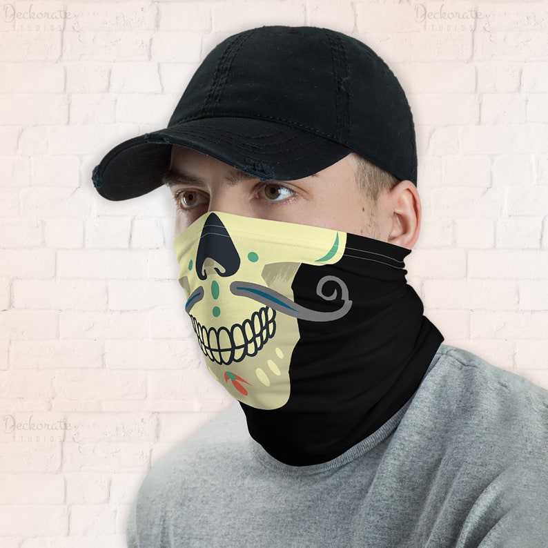 Halloween face mask Skeleton neck gaiter Horror facemask Etsy