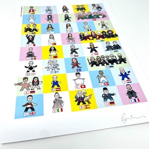Eurovision 2024 Europops Print of All Acts | Signed and Embossed | FREE UK delivery