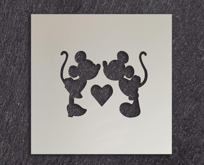 Mickey And Minnie Kiss Cookie Stencil Etsy