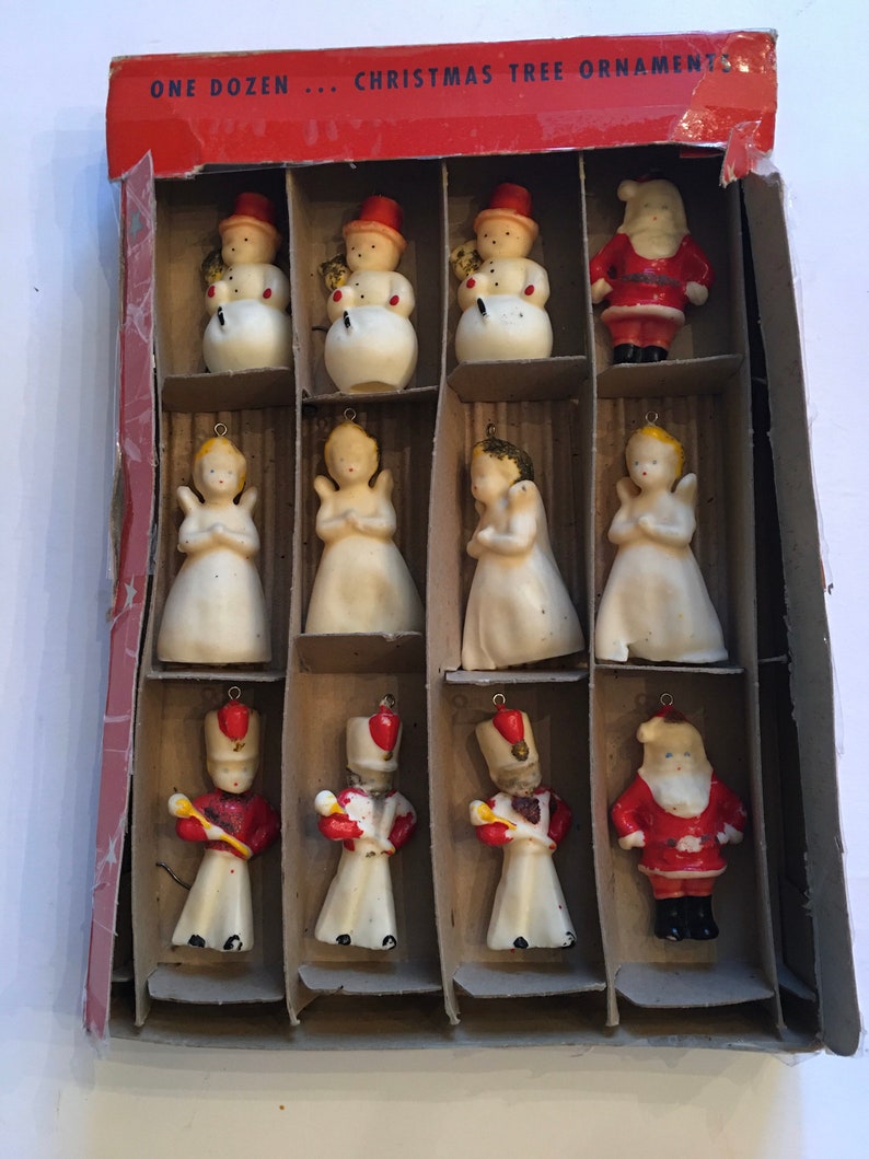 Vintage Wax Christmas Tree Ornaments Tavern Wax Ornaments Etsy