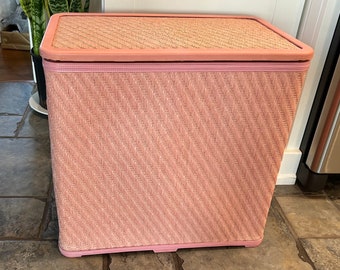 Burlington Vintage Pink Clothes Hamper Children’s Laundry Hamper Lingerie Hamper Woven Made in USA