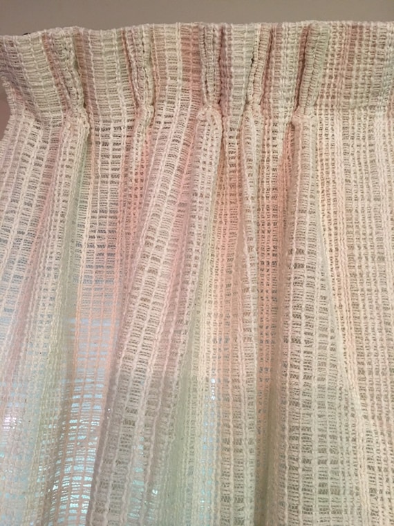 Sears Roebuck Mcm Pinch Pleated Woven Curtain Panels Vintage Etsy