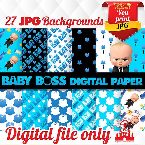 Baby Boss Digital Paper Boss Baby Kit Digital Scrapbooking Etsy
