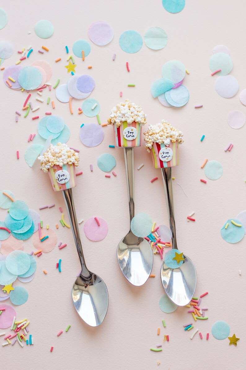 Popcorn polymer clay spoon Ice cream spoon Tea spoon Etsy