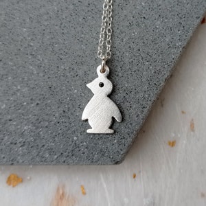 Handmade Sterling Silver Penguin Necklace: Delicate Animal Jewellery