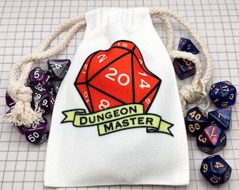 Dungeon Master Dungeon Dice Bag Dragons Table Top Gaming Role Playing Game Gifts for Geeks Dice DM -Comes with free set of dice!