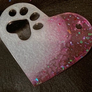 Heart Keychain with Paw Cutout