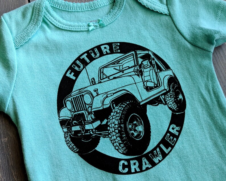 JEEP Baby Onezie Size 3-9 M Cotton Onezie With Black Jeep Logo