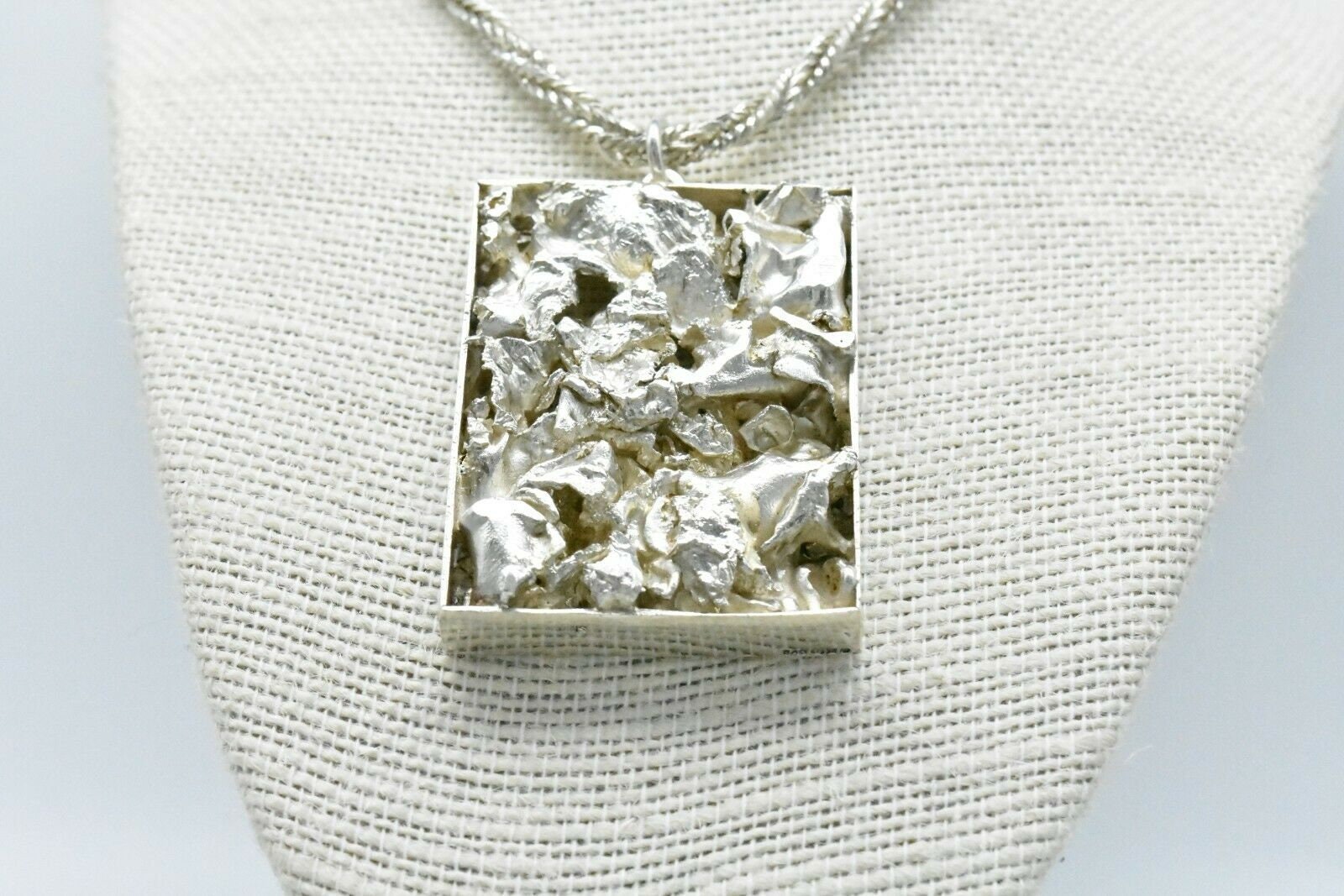 Vintage Sterling Silver chain necklace Brutal Abstract Bespoke Etsy