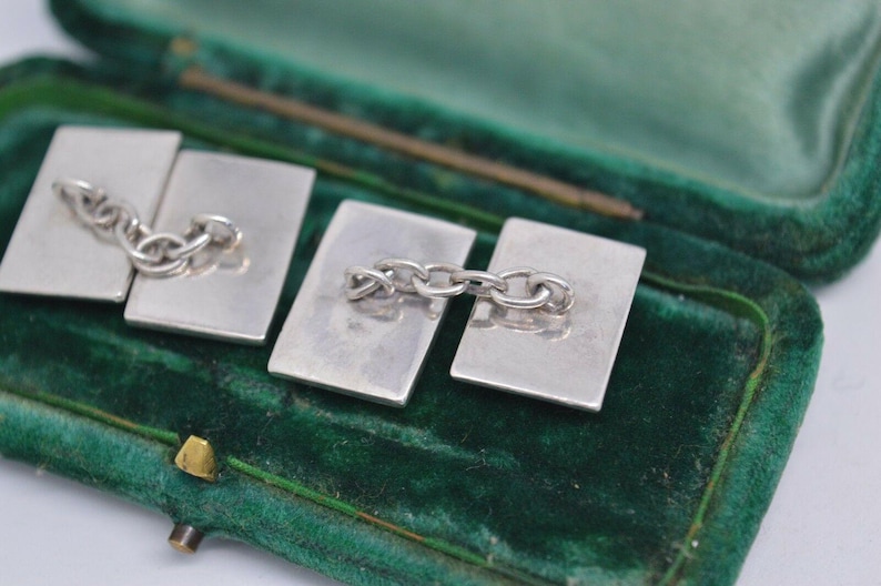 Vintage Sterling Silver Cufflinks With A England Flag Hallmarked Style #b445
